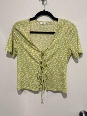 Front Tie Green T-Shirt